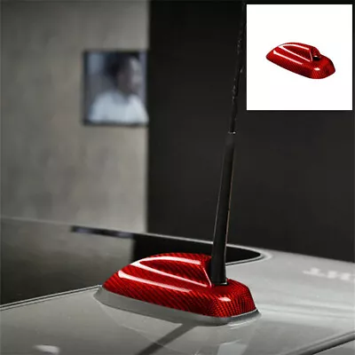 Red Carbon Fiber Roof Shark Fin Antenna Cover Case For Mini Cooper F55 F56 2015 • $28.76