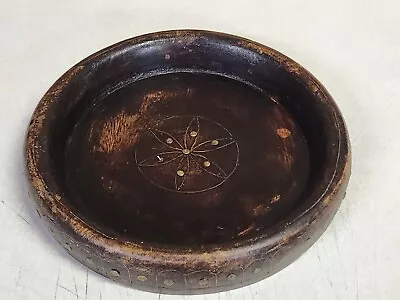 Unique Wooden Bowl With Ornate Design Approx 9.5  • $10