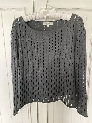 Milly Gray Pullover Sweater W/Hole Pattern Rolled Edge M • $12.50