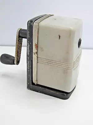 Vintage Boston Bostonette Manual Pencil Sharpener White / Light Gray #AQ • $12.50