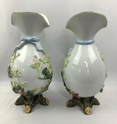 Pair Of Vista Aegre Vases Portugal  Porcelain Vases V.A. Portugal • $24.99