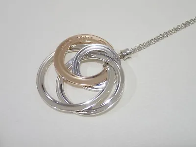 £223.38 • Buy TIFFANY & CO. Sterling Silver / Rubedo Metal Interlocking Circles Necklace