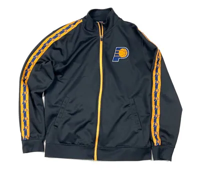 Indiana Pacers Full-Zip Track Jacket Repeating Sleeve Logo Print NBA Men's M • $24