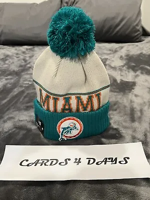 Miami Dolphins New Era 2023 Sideline Historic Pom Cuffed Knit Hat Beanie • $59.99