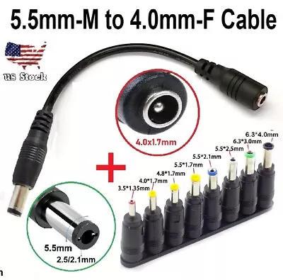 DC Power Cable 5.5x2.1mm Male To 4.0x1.7mm Female Plug Connector Adapter+8 Jack • $4.92