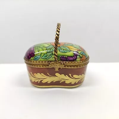 Vintage Limoges France Fruit Basket Trinket Box Peint Main. • $99