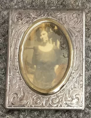 Vintage Lady Photo Top & Spring Hinged Match Box Holder Safe Case • $14.99