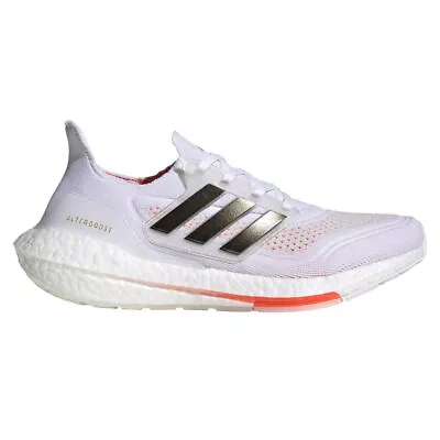 New Adidas Ultraboost 21 Womens Shoes In White Core Black & Solar Red US Sz 8 • $64.95