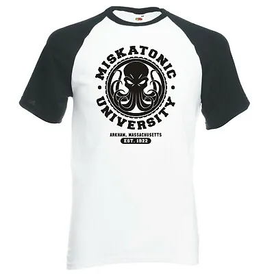 Inspired By Hp Lovecraft  Cthulhu Miskatonic University  Raglan Baseball T-shirt • $18.93