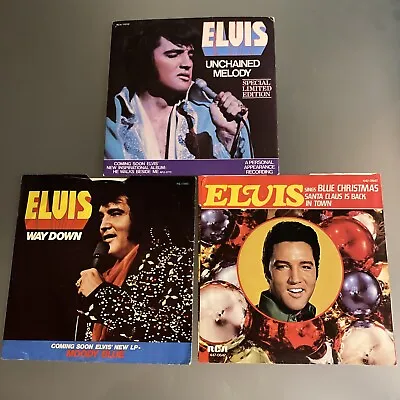ELVIS PRESLEY Vinyl Lot Unchained Melody Limited Edition White Christmas Way • $49.99