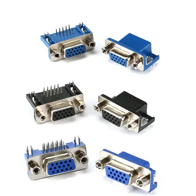$2.20 • Buy Socket PCB Board Mount Solder 15 Pin Connector Right Angle Plug VGA15 Blue/Black
