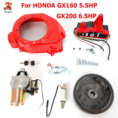 For Honda GX160 5.5HP GX200 6.5HP Electric Start Kit Flywheel Shroud Start Motor • $72