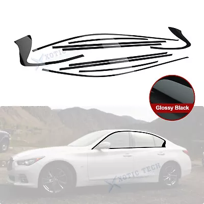 $38.99 • Buy Gloss Black Chrome Delete Blackout Window Cover Decal For Infiniti Q50 2016-2020