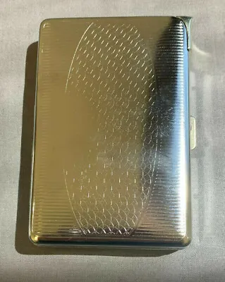 Etched Design Silver Cigarette Case With Built In Lighter Metal Wallet D3 • $16.95