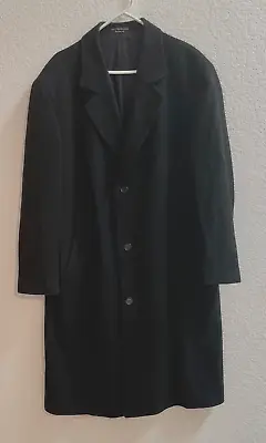 Andrew Fezza Long Wool Cashmere Blend Overcoat Black Size 48   GR • $44.99