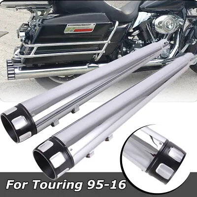 4  Megaphone Slip On Dual Exhaust Mufflers Pipe For Harley Electra Glide 1995-16 • $145.65