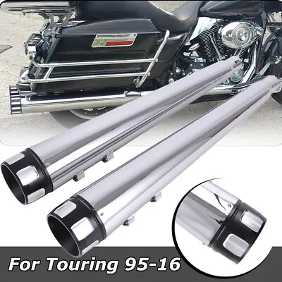 DNA 4  Inch Megaphone Slip-On Mufflers Exhaust Pipe For Harley Touring 1995-2016 • $155.99