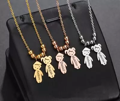 Personalized Gift Custom Kids Name Engraved Necklace Pendant Jewelry Family Gold • $26.99