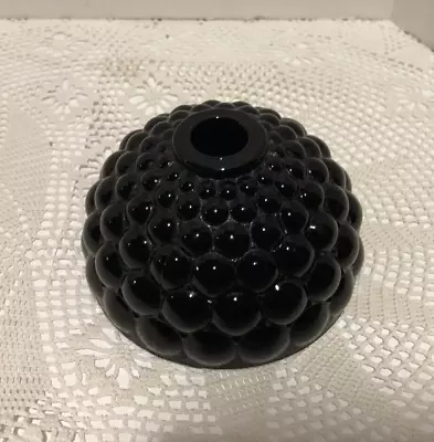 A Vintage Black Glass Bubble / Thousand Eye Candle Holder - MCM • $14