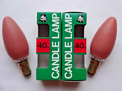 2x 40w B15 Small Bayonet Pink Candle Lamps 40watt SBC Incandescent Proper Bulbs • £9.95