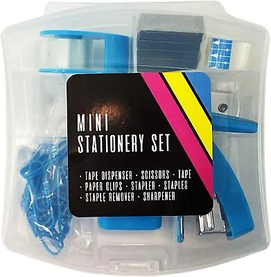 Pastel Mini Stationery 8 Pc School Set Stationary Maths In Clear Plastic Case • £4.45