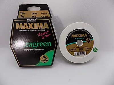 Maxima  Ultragreen 1 Roll 15 Lb X 220 Yds 1 Roll 40 Lb X 250 Yds (lot Of 2) • $19.99