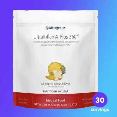 Metagenics UltraInflamX Plus 360 Pineapple Banana - 47.62 Oz Large - 30 Servings • $109.95