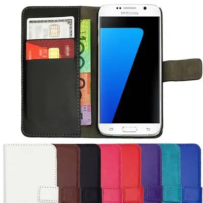 Leather Flip Case Wallet Cover For Samsung Galaxy S9 S8 S7 S6 S5 S4 S3 J1 Plus + • $6.39