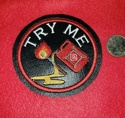 TRY ME  Match Gas  Snarky MOTORCYCLE BIKER EMBROIDERED VEST PATCH • $7.99