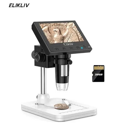 Elikliv USB Digital Microscope With Screen 1000X 4.3'' LCD Screen For Error Coin • $52.99