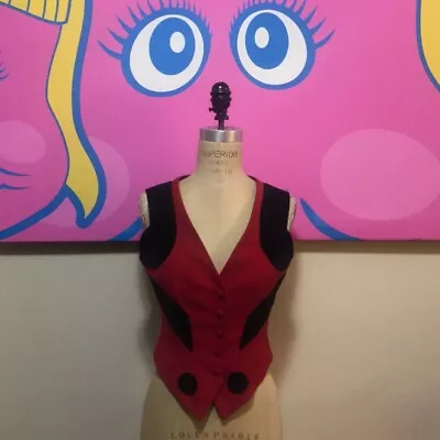 Moschino Cheap Chic Red Wool Question Mark Vest • $555.90