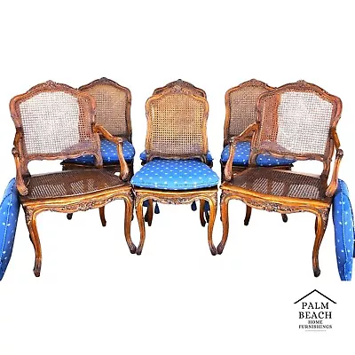 Louis XV Dining Chairs Caned Antique Set Of 6 • $3695