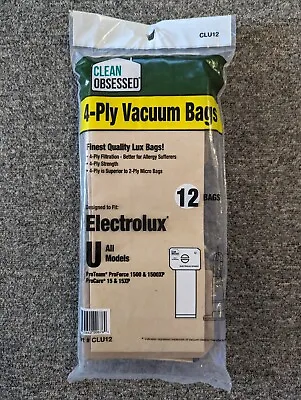 12 Aerus Electrolux Style U Replacement 4 PLY Vacuum Bags Fits ProTeam Upright  • $15.99