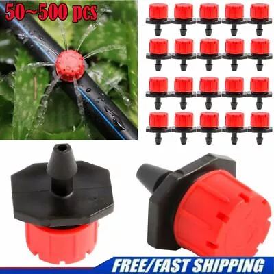 50/100 Garden Hose Irrigation Sprinklers Micro Drippers Emitter Drip Head Adjust • $6.65