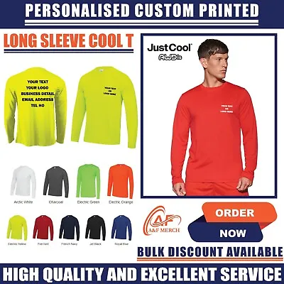 Personalised Custom Long Sleeve Cool T-shirt Quick Dry Wicking Polyester JC002 • £12.99