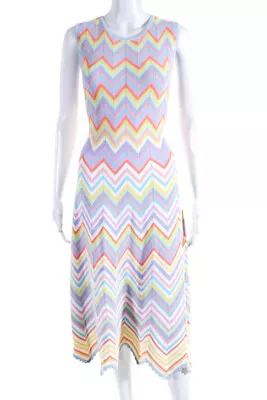 Shoshanna Womens Striped Print Knitted Textured Maxi Dress Multicolor Size L • $34.99