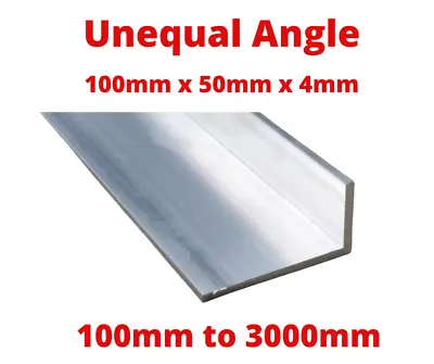 £5.99 • Buy Aluminium Unequal Angle Size 100mm 50mm X 4mm - Length 100mm To 3000mm