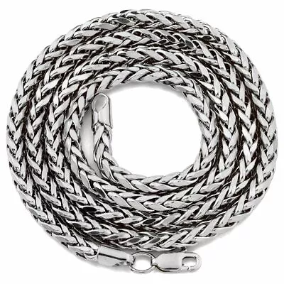 10K White Gold 4mm Palm Open Hollow Wheat Chain Necklace (18  To 30 ) • $880.08