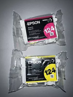 Epson 124 Magenta Yellow Ink Cartridge Set New • $19.99