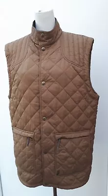 Jack Murphy Mens Size XL Tan Brown Quilted Gilet Jacket Country Horse Outdoor • £29.99