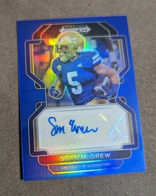 $0.99 • Buy 2023 Panini Prizm Draft Picks Sean McGrew Blue Prizm /149 Autograph #RA-SMC