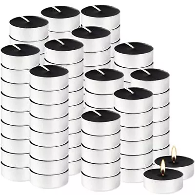 100 Pack Black Tealight Candles4 Hour Unscented Votive Candle For Halloween Hom • $12.71