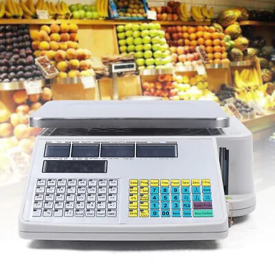 110V Commercial Digital Price Computing Scale 66lbs W/ Label Barcode Printer • $299.25