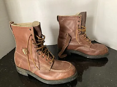 Vintage Size 9.5 D Armortred Neoprene Cord Motorcycle Biker Boots Brown Leather • $9.99