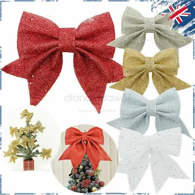 NEW Large Bows Christmas Tree Bowknot Ornaments Gift Party Xmas Decoration AUS • $15.78