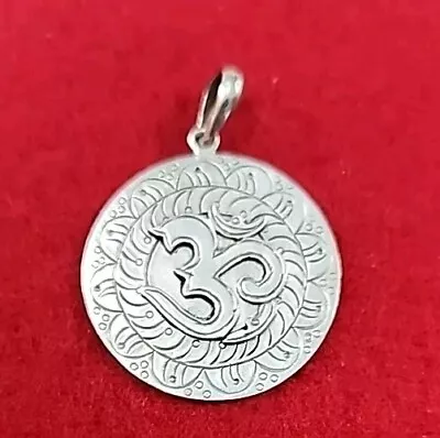 Indian Religious Jewelry 925 Solid Sterling Silver Handmade OM Pendant  • $15