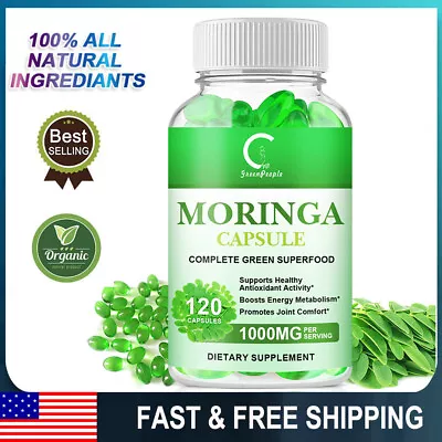 Organic Moringa Oleifera Leaf Extract 120 Capsules 1000mg Strength Antioxidant • $13.96