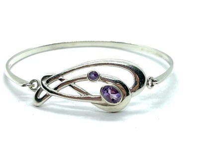 Vintage KH Kit Heath Sterling Silver Amethyst Bracelet • £50