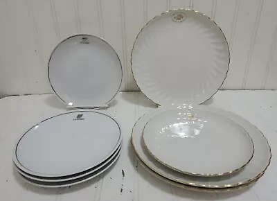 UAL Vtg UNITED AIRLINES Lot Of 8 Plates WESSCO Platinum Trim SYRACUSE Gold Rim • $39.49