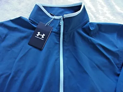 NWT Under Armour Short Sleeve Golf Pullover Mens L Turquoise (blue) Polyester • $29.99